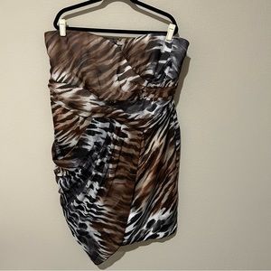 NWT Torrid Black Brown Animal Print Tube Top Strapless Dress Size 22
